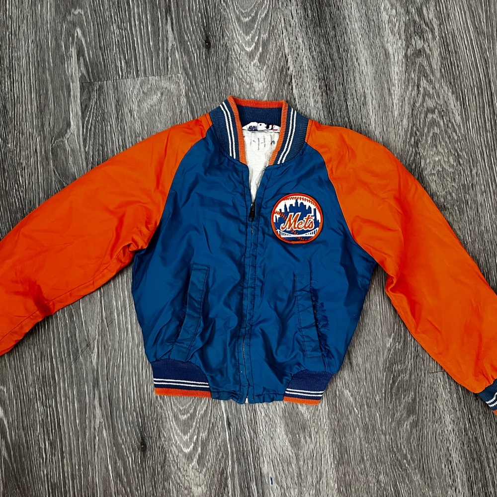MLB New York Mets Baseball Jacket Kids with Mets Logo kids size 8